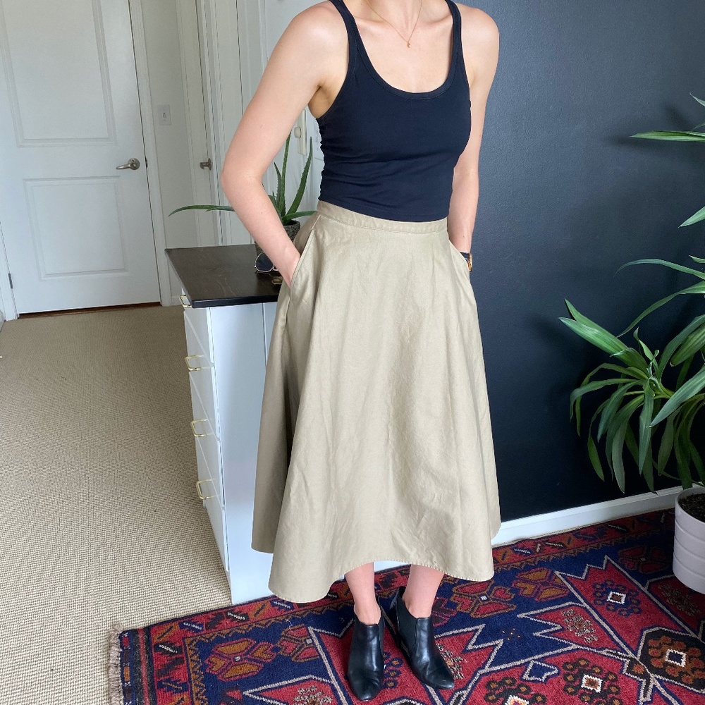 Uniqlo Beige Skater Skirt